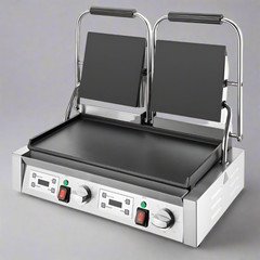 Apuro Double Contact Grill Flat Plates with Timer CU610-A