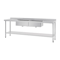 Vogue 2400mm Double Bowl Sink Double Drainer HC909