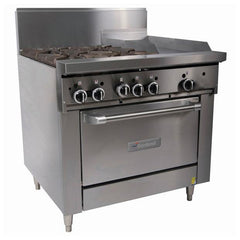 GARLAND RANGE 4 OPEN BNR 300MM HI LO GRILL W OVEN NG GF36-4G12R-NG - icegroup hospitality superstore