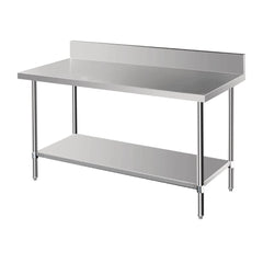 Vogue Vogue 1500mm Premium Stainless Steel Table with Splashback