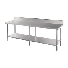 Vogue Premium Stainless Steel Table with Splashback 2400mm - icegroup hospitality superstore
