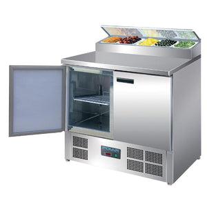 Polar 2 Door Salad and Pizza Prep Counter Stainless Steel - icegroup hospitality superstore