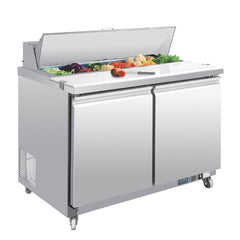 Polar Polar U-Series 2 Door Prep 405L Counter Fridge Stainless Steel