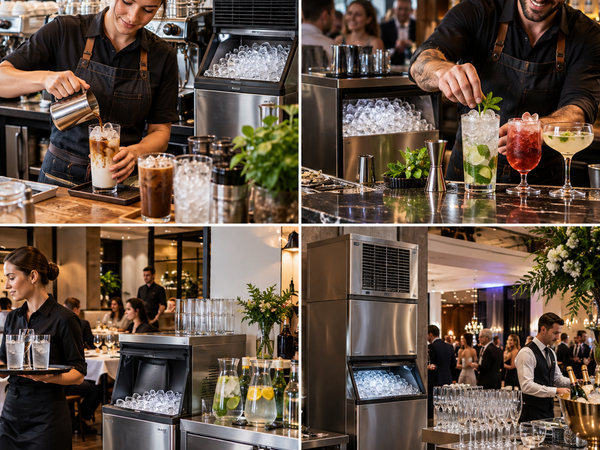 Commercial ice machines supporting café, bar, restaurant and hotel service