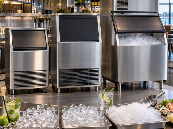 Commercial ice machine formats compared for different hospitality duties