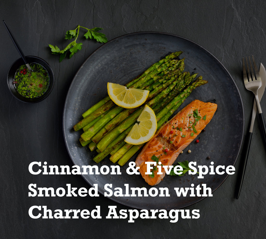 Tea Smoked Salmon with Cinnamon & Five Spice with Asparagus
