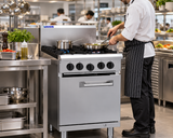 4 Burner Commercial Gas Stove: Oven Base or Open Stand?