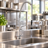 3monkeez Stainless Steel Dual Hob Mounted Pre-Rinse Tap with 6"Pot Filler - T-3M53015