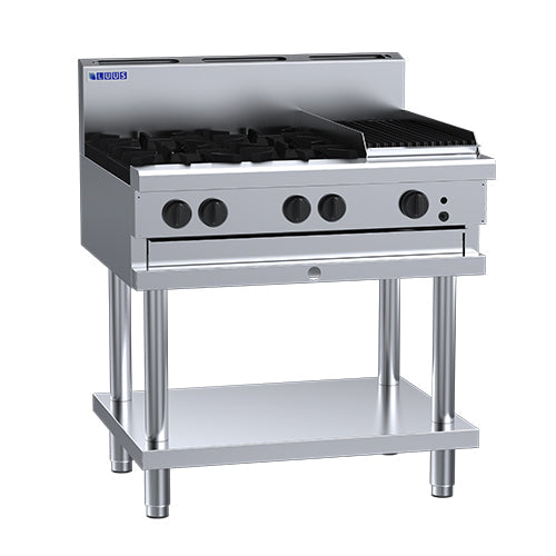 LUUS LUUS Professional 4 Burner Chargrill Cooktop 900mm - CS-4B3C