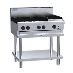 LUUS LUUS Professional 4 Burner Chargrill Cooktop 900mm - CS-4B3C