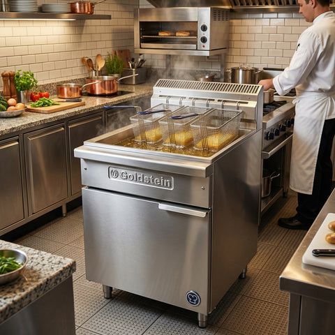 Goldstein 3 Basket Single V Pan 600mm Fryer VFG24L