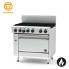 Goldstein 914mm 6 Burner Gas Range with Fan Forced Oven PF628FF-X