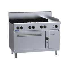 LUUS 6 Burner 300mm Griddle with Convection Oven - RF-6B3P