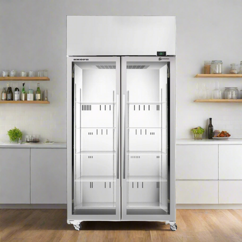 Skope Activecore Series Double Glass Door Upright Fridge TME1000N-A