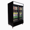 Bromic Upright 1266L Display Freezer 2 Door Flat Glass Lightbox UF1250GDL-NR