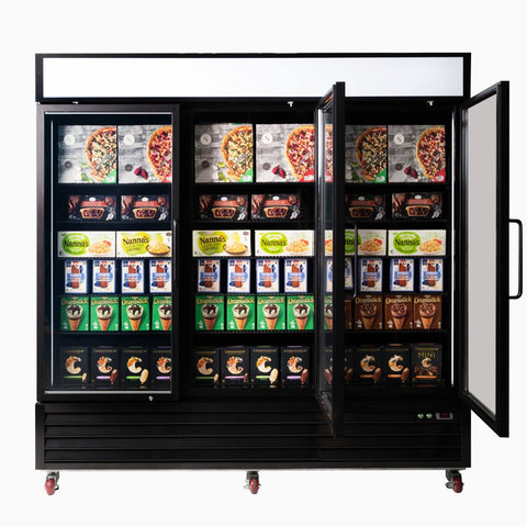 Bromic Upright 1980L Display Freezer 3 Door Flat Glass Lightbox UF1980GDL-NR