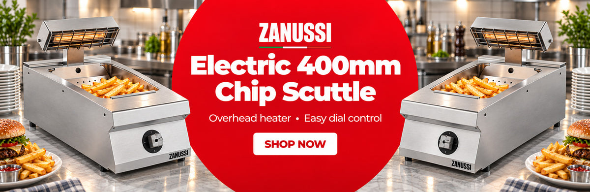 Zanussi Electric 400mm Chip Scuttle – overhead heater and easy dial control