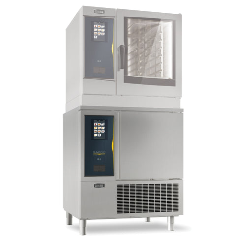 Zanussi 111327 blast chiller shown in a tower installation with an oven