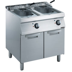 Zanussi Electric 800mm Twin Well 2 x 14L Freestanding Tube Deep Fryer - 372085