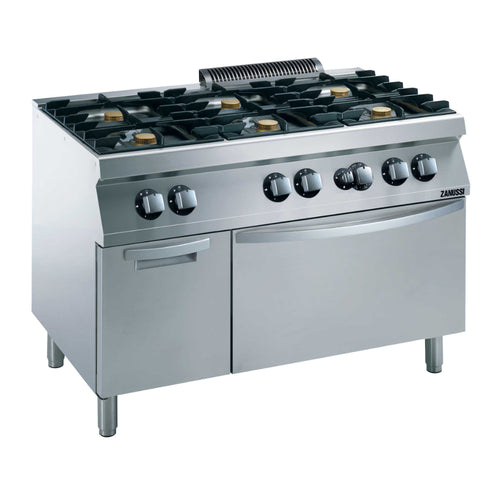 Zanussi Gas 1200mm 6 Open Burners with Gas Static Oven + Cupboard - 372151