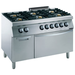 Zanussi Gas 1200mm 6 Open Burners with Electric Static Oven + Cupboard - 372152