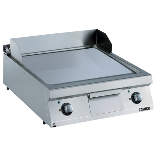 Zanussi Electric 800mm Smooth Polished Chrome Sloped Plate Fry Top - 392073