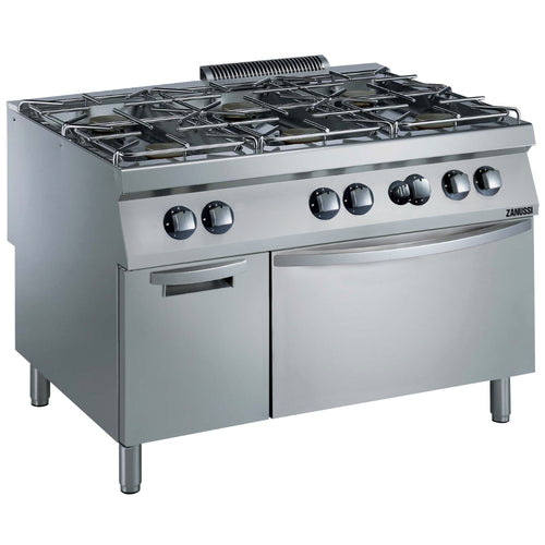 Zanussi Gas 1200mm 6 Open Burners 36 mj with Gas Static Oven + Cupboard - 392263