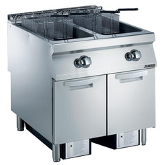 Zanussi Gas 800mm Twin Well 2 x 23L Freestanding V-Shaped Deep Fryer - 392332