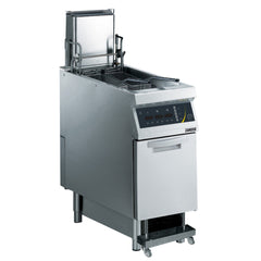 Zanussi Electric 400mm Single Well 23L Freestanding V-Shaped Deep Fryer with Electronic Control, Pump, Lift and Auto Cook - 392345