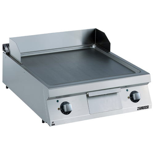 Zanussi Electric 800mm Smooth Brushed Chrome Horizontal Plate Fry Top - 392400