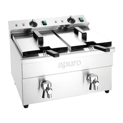Apuro CT012-A twin-tank induction fryer 2x7.5L