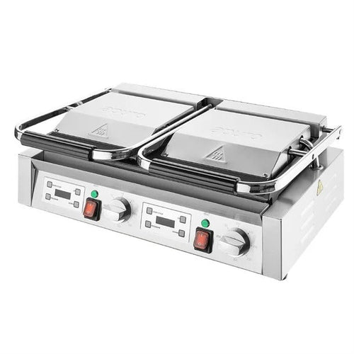 Apuro CU613-A Double Half Ribbed Contact Grill