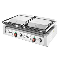 Apuro CU613-A Double Half Ribbed Contact Grill