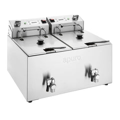 Apuro Twin Tank Electric Fryer with Timer 2x8L CU621-A