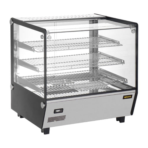 Apuro Square Countertop Heated Display Merchandiser 120L HW923-A front view