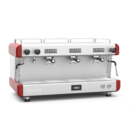 Conti CC100 3 Group Espresso Machine – Red