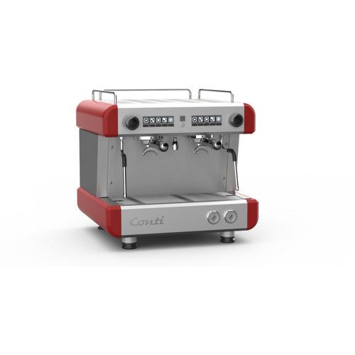 Conti CC100 2 Group Compact Espresso Machine – Red commercial coffee machine