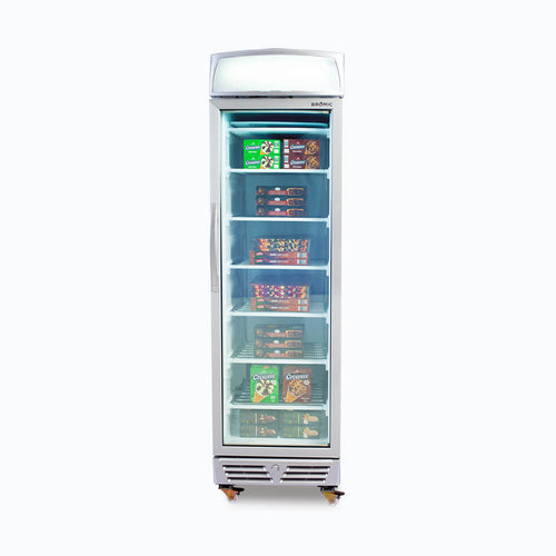 Bromic 300L LED Glass Door Upright Freezer w Lightbox UF0374LS