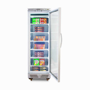 Bromic 300L LED Flat Glass Door Upright Display Freezer UF0374S