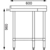 Vogue 600mm Stainless Steel Corner Table