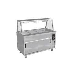 Culinaire CH.BMH.I.GA.4 supplied island bain marie hot cupboard with heated a-frame gantry reference configuration