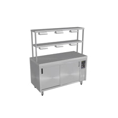Culinaire CH.HC.I.GDD.4 supplied island hot cupboard with double-heated 2-tier gantry reference configuration