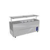 Culinaire CR.IB.CLCBF.GCF.6 6 Bay Slimline Mobile Refrigerated Island Buffet with Flat Glass Gantry