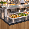 Culinaire CH.IBGJ.BMC.U.GSF.6 6 Bay Mobile Heated Island Buffet with Stone Top and Joinery Panels