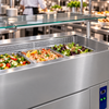 Culinaire CR.IB.CLCBF.GCF.6 6 Bay Slimline Mobile Refrigerated Island Buffet with Flat Glass Gantry
