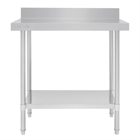 Vogue 900mm Premium Stainless Steel Table with Splashback