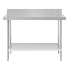 Vogue 1200mm Premium Stainless Steel Table with Splashback
