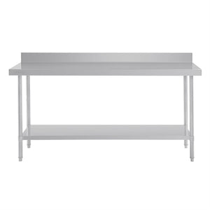 Vogue 1500mm Premium Stainless Steel Table with Splashback