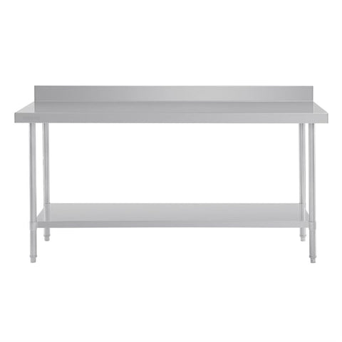 Vogue 1500mm Premium Stainless Steel Table with Splashback