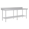 Vogue 2400mm Premium Stainless Steel Table with Splashback